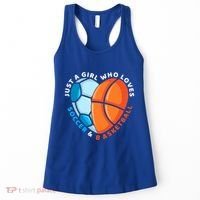 Just A Who Loves Soccer And Basketball Ball Gift Women's Tank Top thumb 0