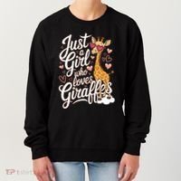 Just A Who Loves Giraffes Cute Animal Lover Great Gift Women's Sweatshirt thumb 0