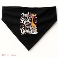 Just A Who Loves Giraffes Cute Animal Lover Great Gift USA-Made Doggie Bandana thumb 0