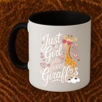 Just A Who Loves Giraffes Cute Animal Lover Great Gift Coffee Mug thumb 2
