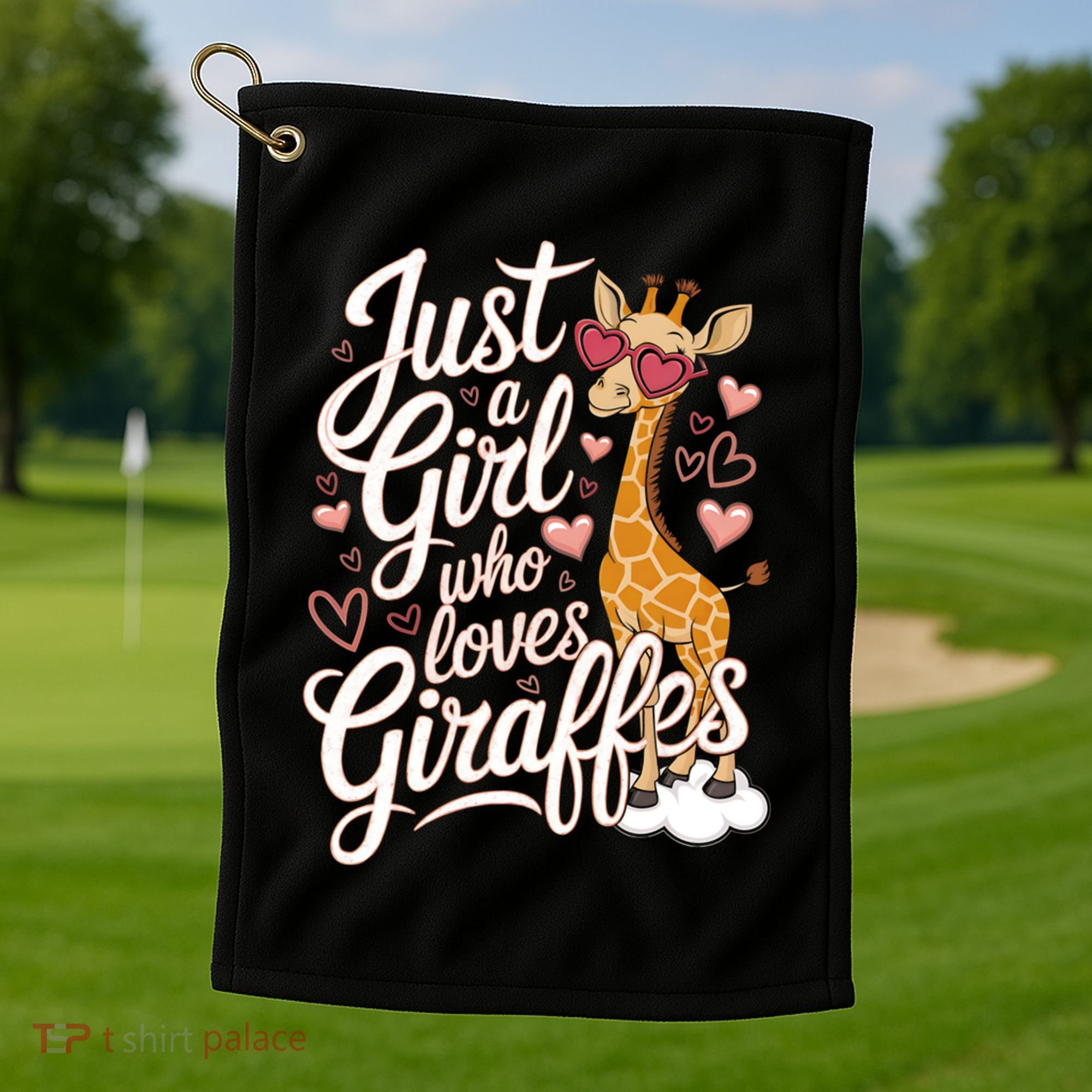 Just A Who Loves Giraffes Cute Animal Lover Great Gift Golf Towel