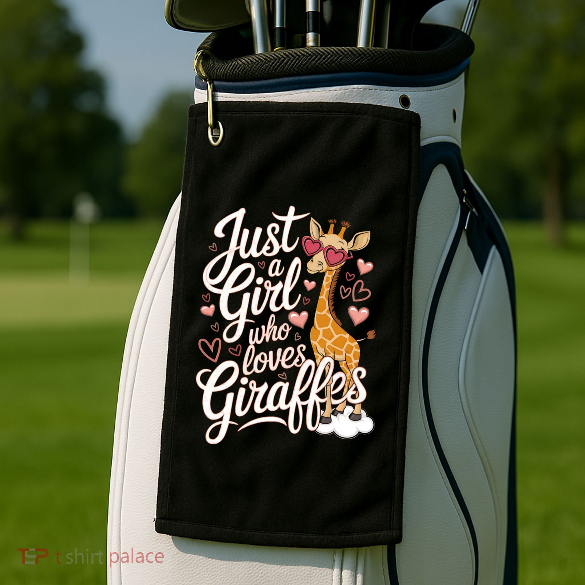 Just A Who Loves Giraffes Cute Animal Lover Great Gift Golf Towel