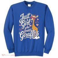 Just A Who Loves Giraffes Cute Animal Lover Great Gift Sweatshirt thumb 0