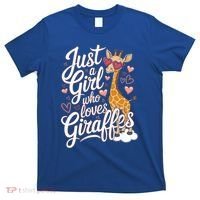Just A Who Loves Giraffes Cute Animal Lover Great Gift T-Shirt thumb 0