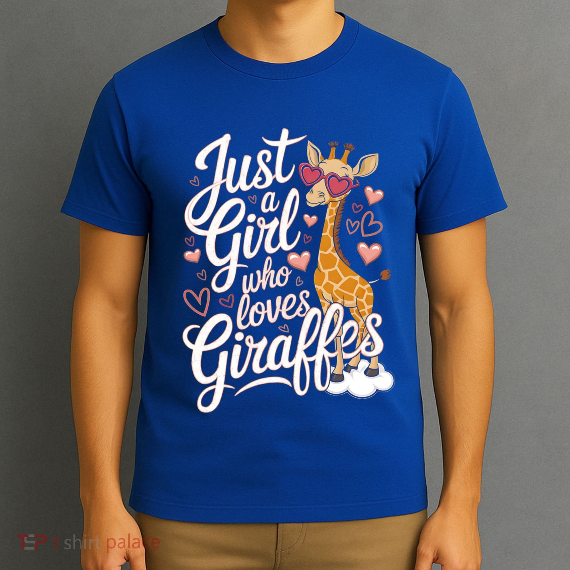 Just A Who Loves Giraffes Cute Animal Lover Great Gift T-Shirt