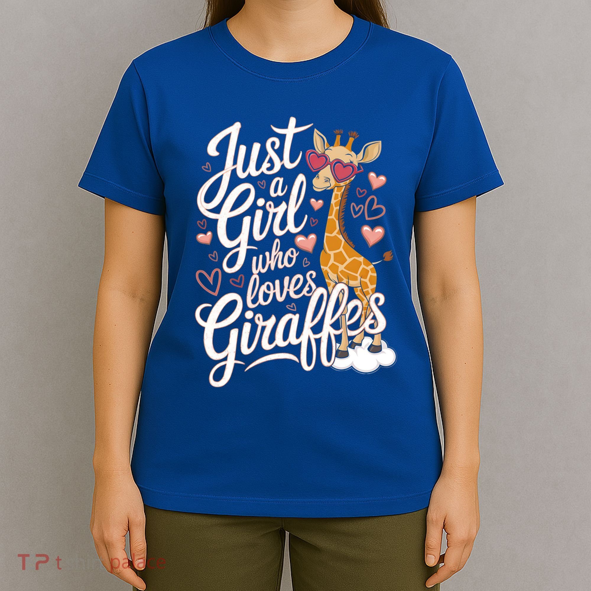 Just A Who Loves Giraffes Cute Animal Lover Great Gift T-Shirt