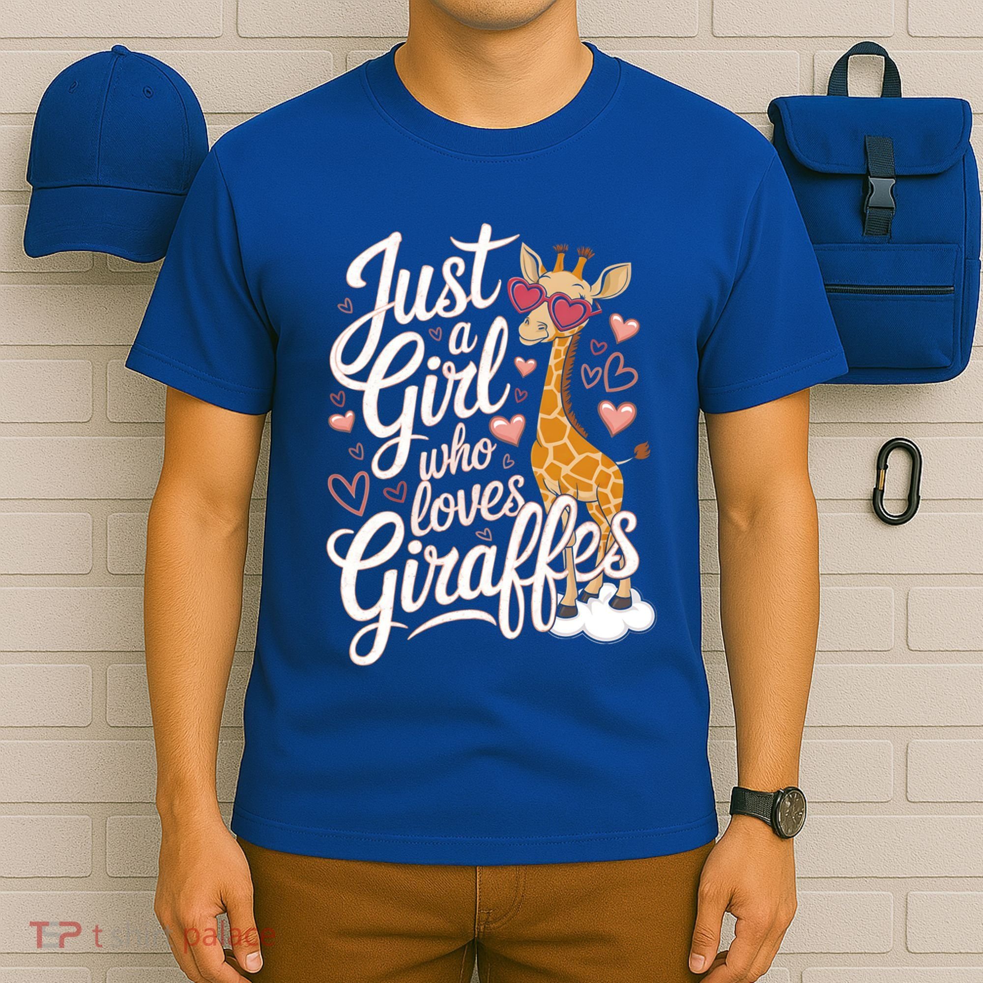 Just A Who Loves Giraffes Cute Animal Lover Great Gift T-Shirt