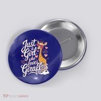 Just A Who Loves Giraffes Cute Animal Lover Great Gift Button thumb 0