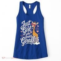 Just A Who Loves Giraffes Cute Animal Lover Great Gift Women's Tank Top thumb 0