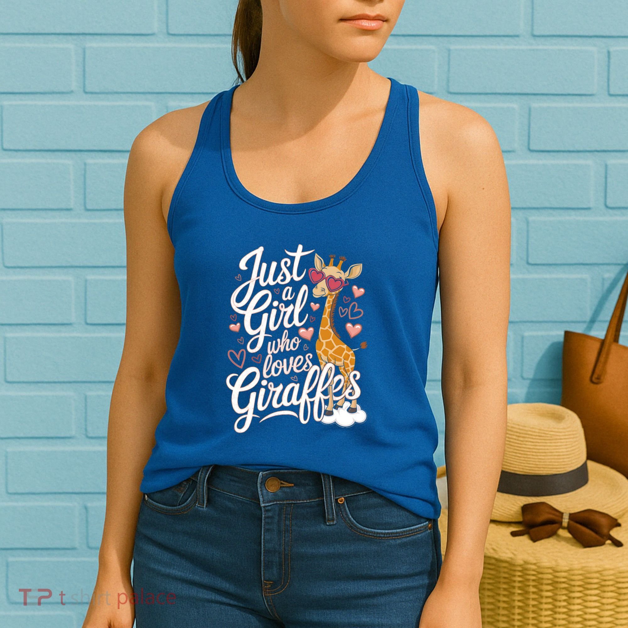 Just A Who Loves Giraffes Cute Animal Lover Great Gift Women's Tank Top