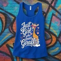 Just A Who Loves Giraffes Cute Animal Lover Great Gift Women's Tank Top thumb 3