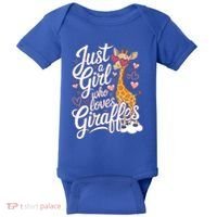 Just A Who Loves Giraffes Cute Animal Lover Great Gift Baby Bodysuit thumb 0