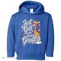 Just A Who Loves Giraffes Cute Animal Lover Great Gift Toddler Hoodie thumb 0