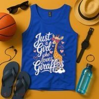 Just A Who Loves Giraffes Cute Animal Lover Great Gift Tank Top thumb 4