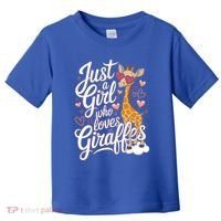 Just A Who Loves Giraffes Cute Animal Lover Great Gift Toddler T-Shirt thumb 0