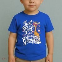 Just A Who Loves Giraffes Cute Animal Lover Great Gift Toddler T-Shirt thumb 2