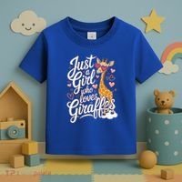 Just A Who Loves Giraffes Cute Animal Lover Great Gift Toddler T-Shirt thumb 3