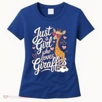 Just A Who Loves Giraffes Cute Animal Lover Great Gift Women's T-Shirt thumb 0