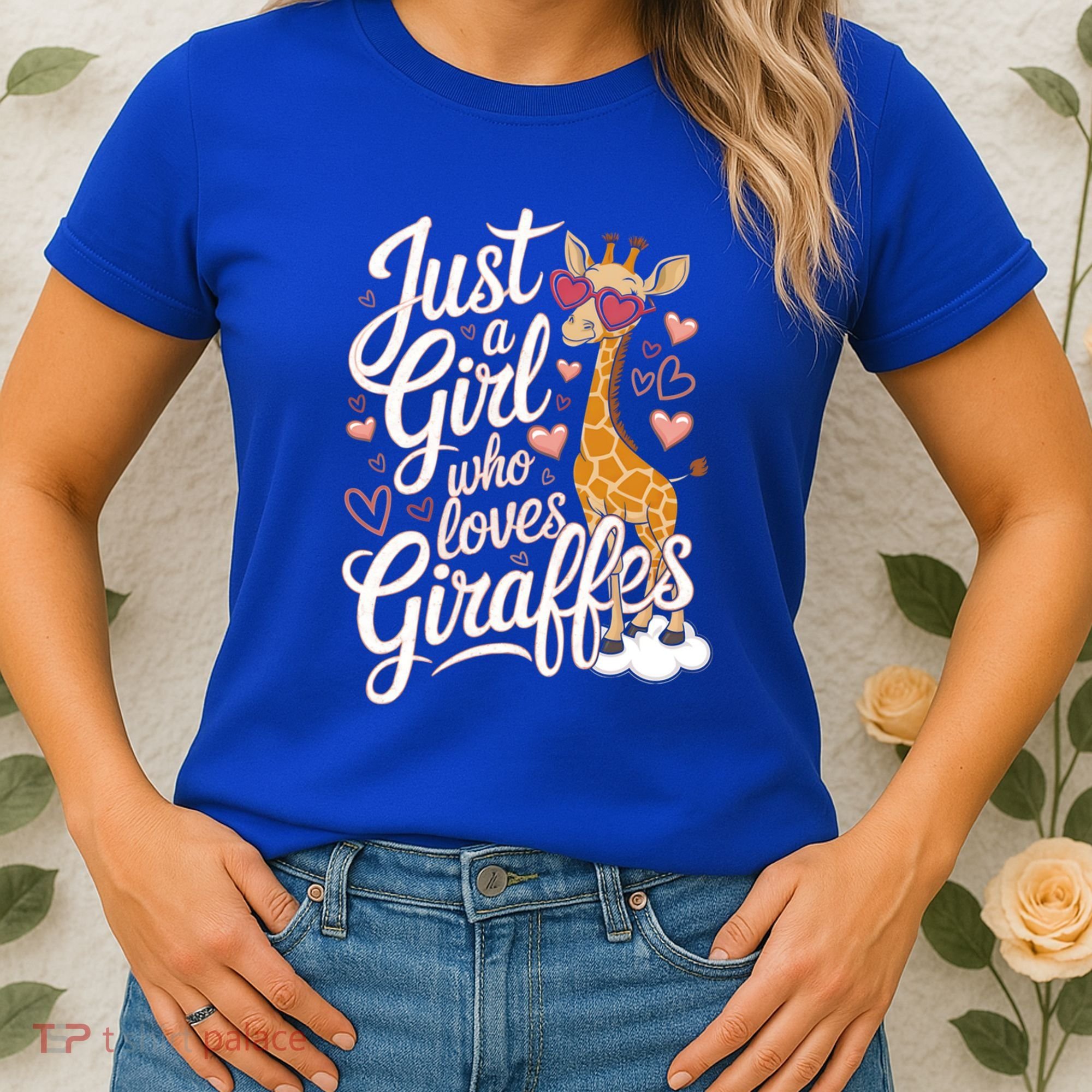 Just A Who Loves Giraffes Cute Animal Lover Great Gift Women's T-Shirt