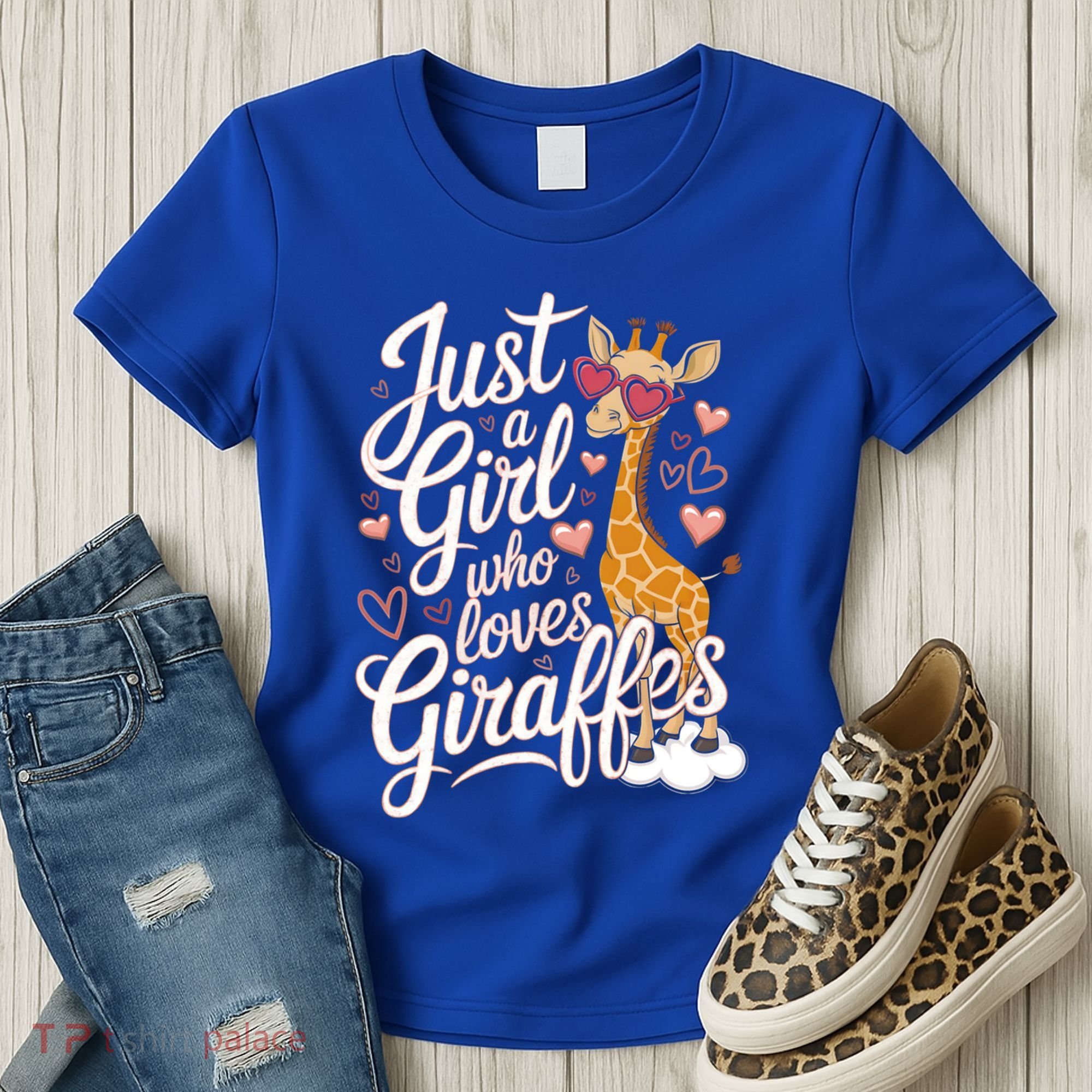 Just A Who Loves Giraffes Cute Animal Lover Great Gift Women's T-Shirt