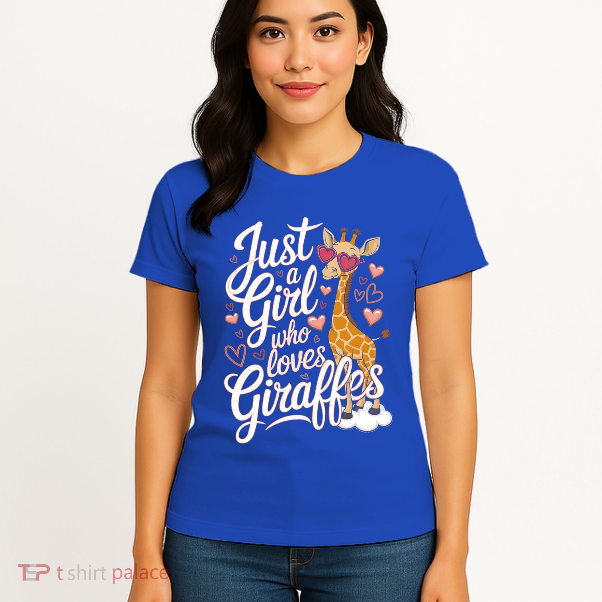 Just A Who Loves Giraffes Cute Animal Lover Great Gift Women's T-Shirt