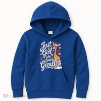Just A Who Loves Giraffes Cute Animal Lover Great Gift Kids Hoodie thumb 0