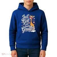 Just A Who Loves Giraffes Cute Animal Lover Great Gift Kids Hoodie thumb 4