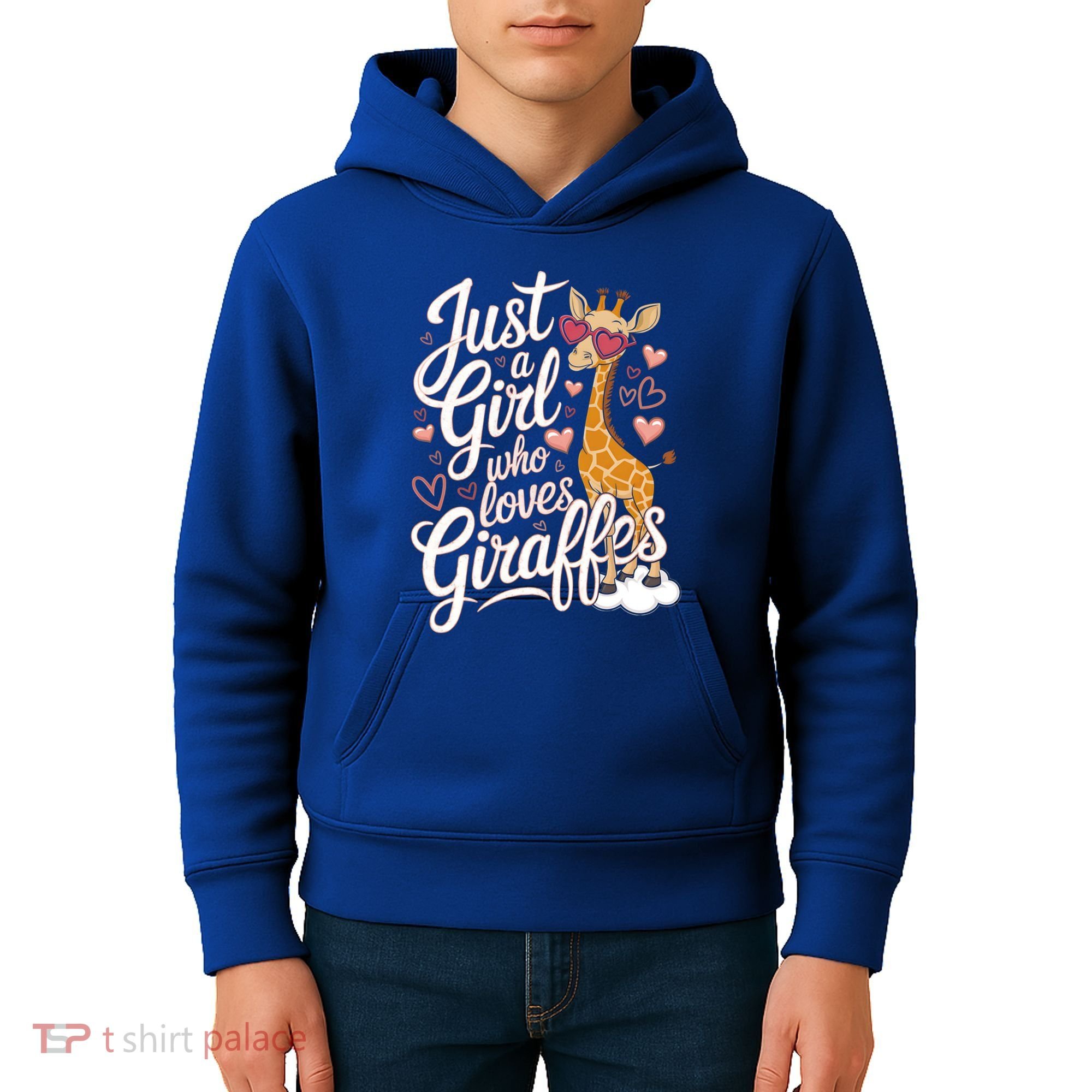 Just A Who Loves Giraffes Cute Animal Lover Great Gift Kids Hoodie