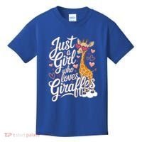 Just A Who Loves Giraffes Cute Animal Lover Great Gift Kids T-Shirt thumb 0