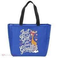 Just A Who Loves Giraffes Cute Animal Lover Great Gift Tote Bag thumb 0