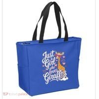 Just A Who Loves Giraffes Cute Animal Lover Great Gift Tote Bag thumb 2