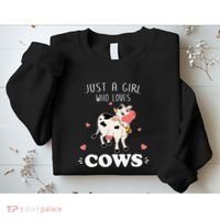 Just A  Who Loves Farm Animals Lover Funny Sweatshirt thumb 2