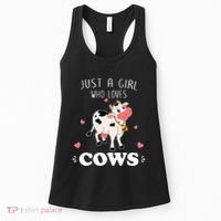 Just A  Who Loves Farm Animals Lover Funny Women's Tank Top thumb 0