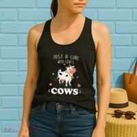 Just A  Who Loves Farm Animals Lover Funny Women's Tank Top thumb 2
