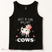 Just A  Who Loves Farm Animals Lover Funny Tank Top thumb 2