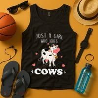Just A  Who Loves Farm Animals Lover Funny Tank Top thumb 4