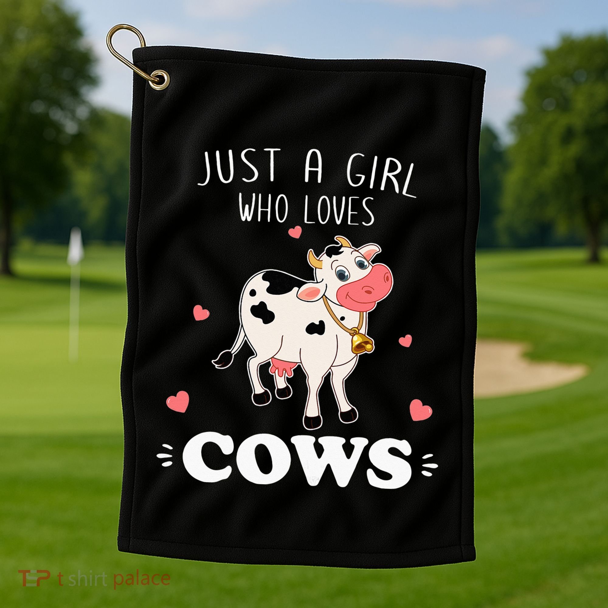 Just A  Who Loves Farm Animals Lover Funny Golf Towel