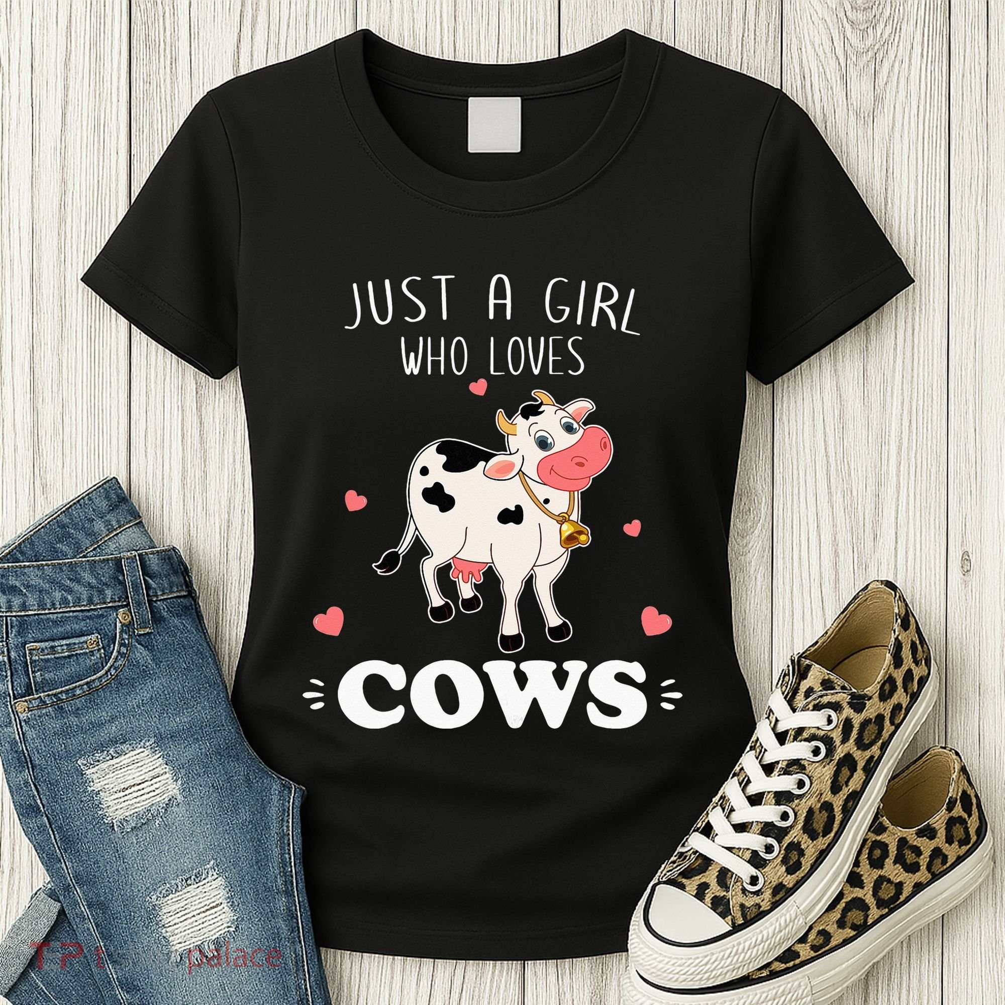 Just A  Who Loves Farm Animals Lover Funny Women's T-Shirt