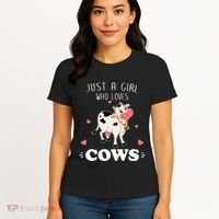Just A  Who Loves Farm Animals Lover Funny Women's T-Shirt thumb 4