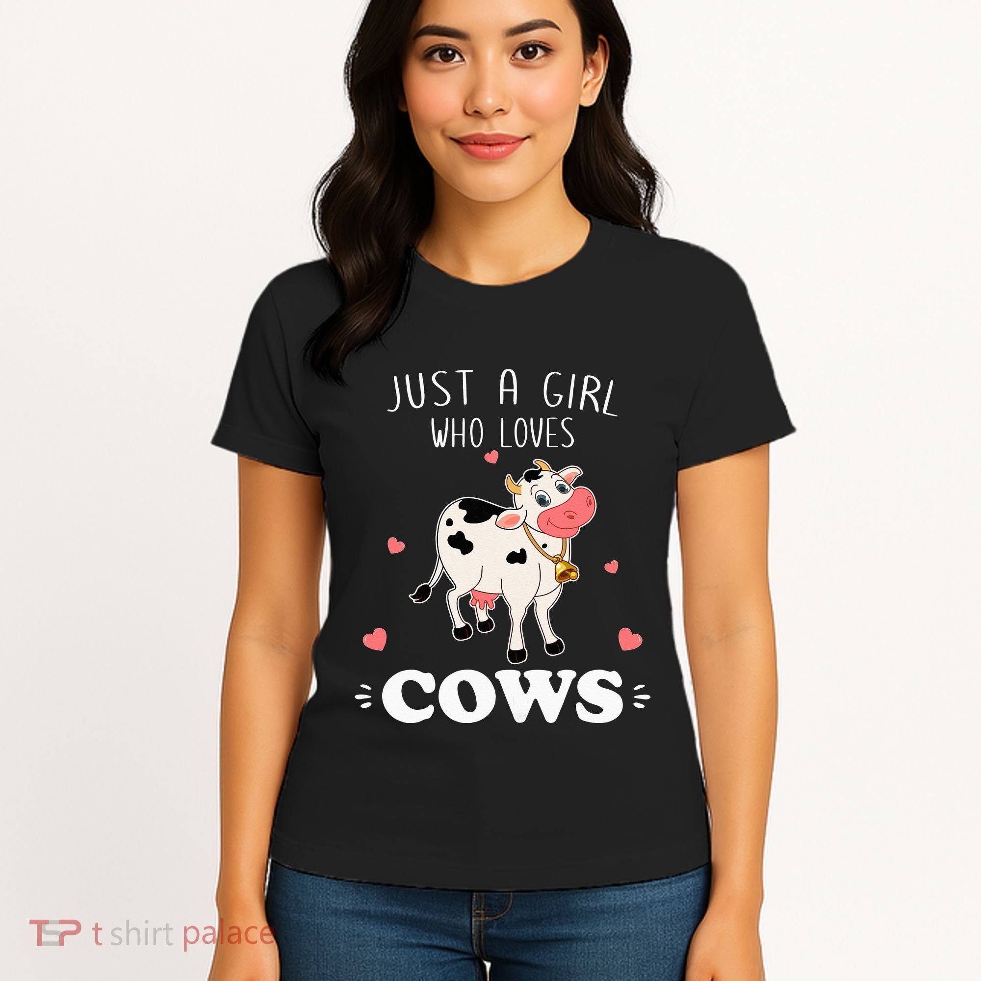 Just A  Who Loves Farm Animals Lover Funny Women's T-Shirt