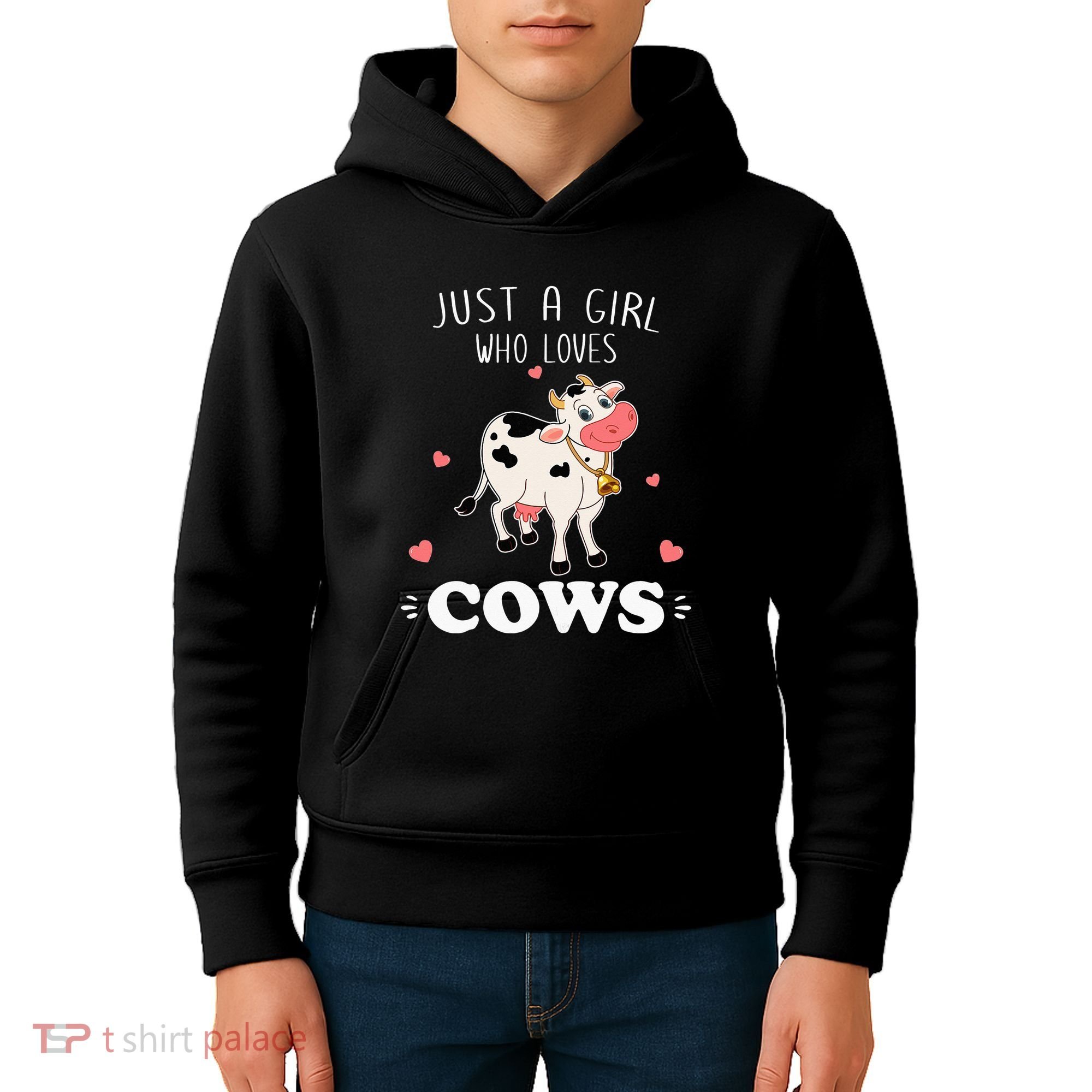 Just A  Who Loves Farm Animals Lover Funny Kids Hoodie