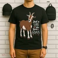 Just a Who Loves Goats Cute Farm Animal T-Shirt thumb 6