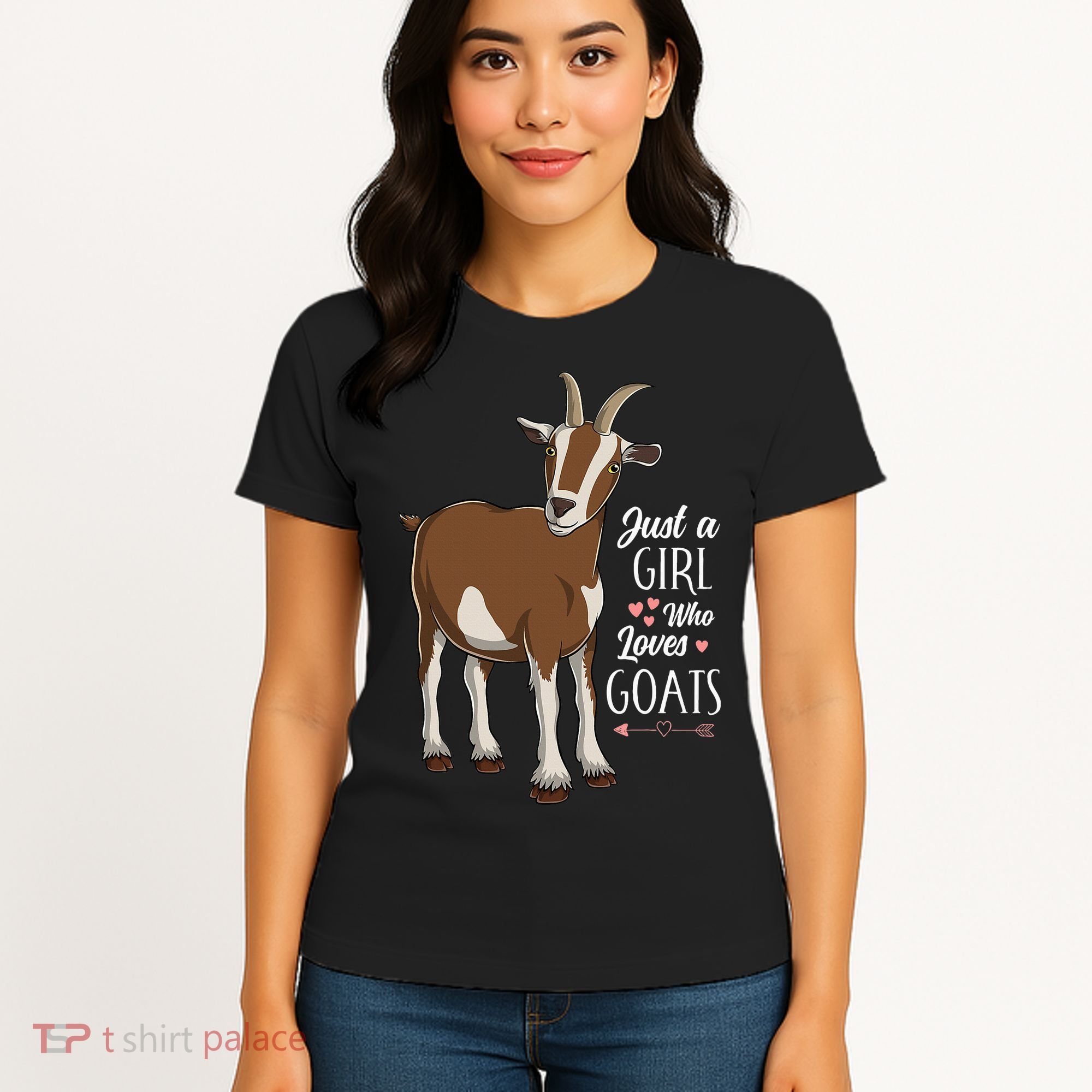 Just a Who Loves Goats Cute Farm Animal Women's T-Shirt