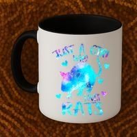 Just A Who Loves Rats Cute Rat Lover Galaxy Theme Gift Coffee Mug thumb 2
