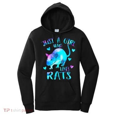 Just A Who Loves Rats Cute Rat Lover Galaxy Theme Gift Women's Hoodie