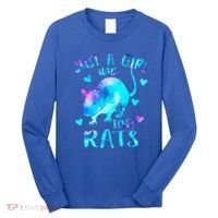 Just A Who Loves Rats Cute Rat Lover Galaxy Theme Gift Long Sleeve Shirt thumb 0