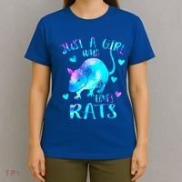 Just A Who Loves Rats Cute Rat Lover Galaxy Theme Gift T-Shirt thumb 4