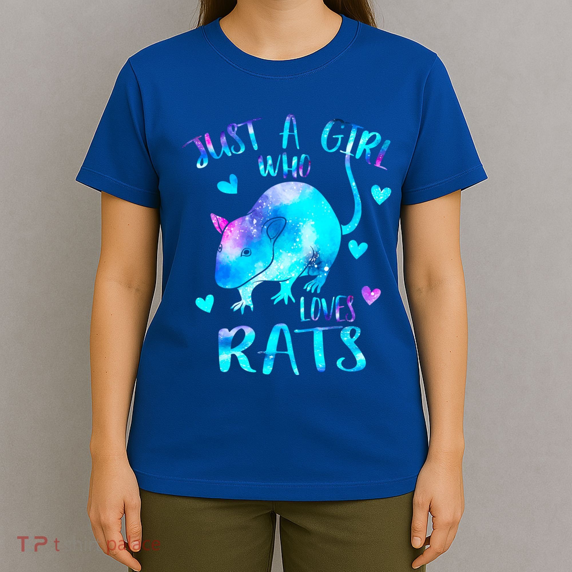 Just A Who Loves Rats Cute Rat Lover Galaxy Theme Gift T-Shirt