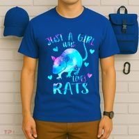 Just A Who Loves Rats Cute Rat Lover Galaxy Theme Gift T-Shirt thumb 6
