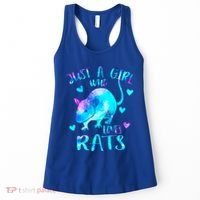 Just A Who Loves Rats Cute Rat Lover Galaxy Theme Gift Women's Tank Top thumb 0